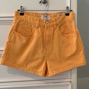 Cotton On orange high rise mom shorts